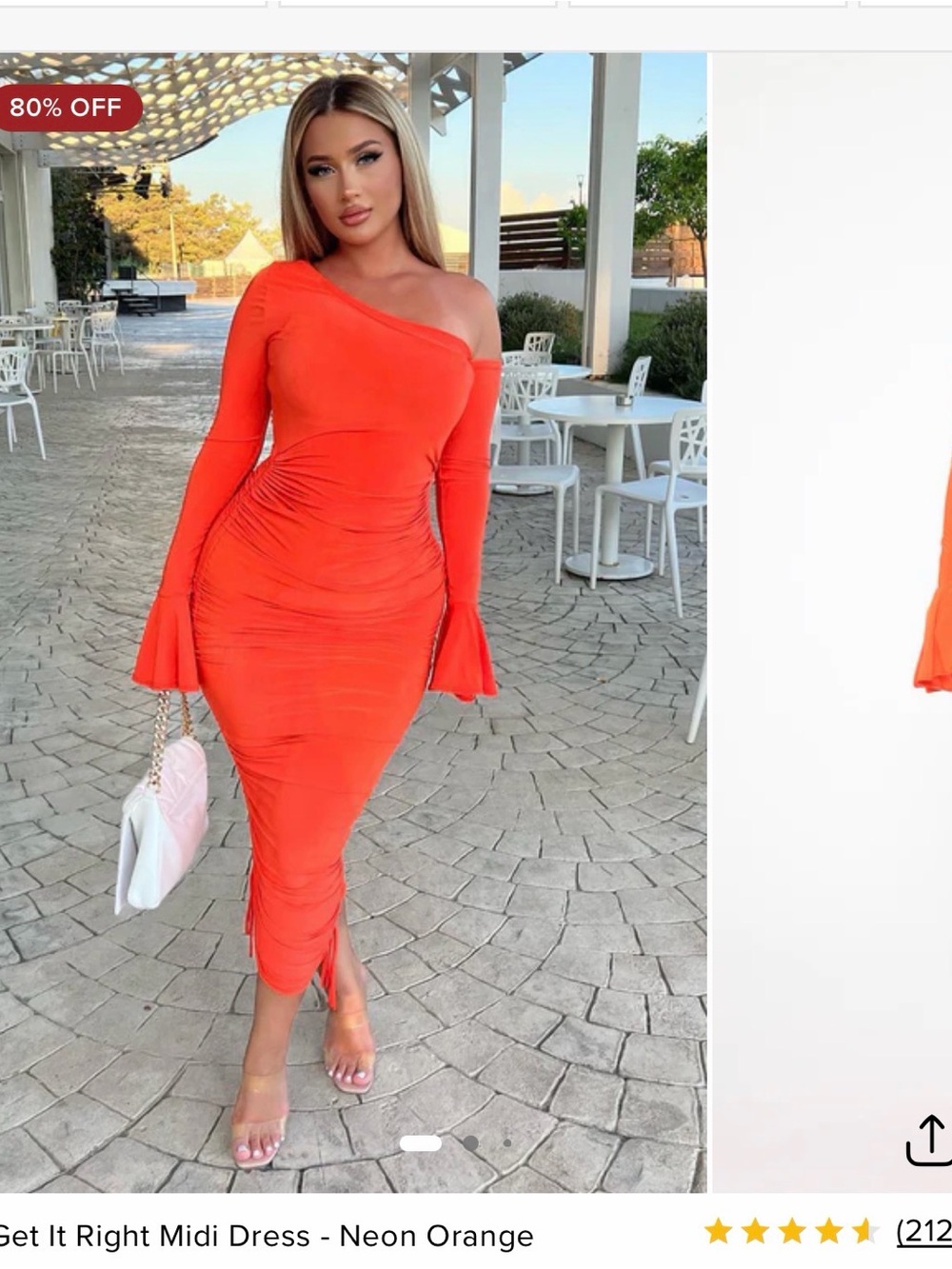 Get It Right Midi Dress - Neon Orange NWT